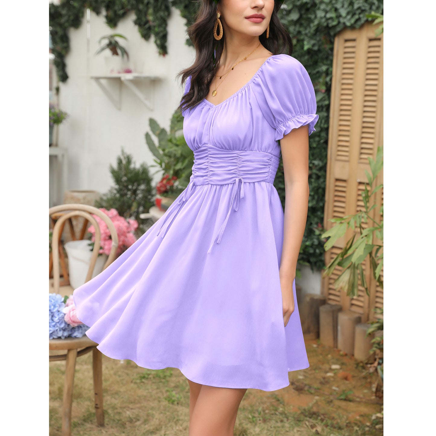 Ruched Ruffle Dress Off shoulder Sexy Summer Dress