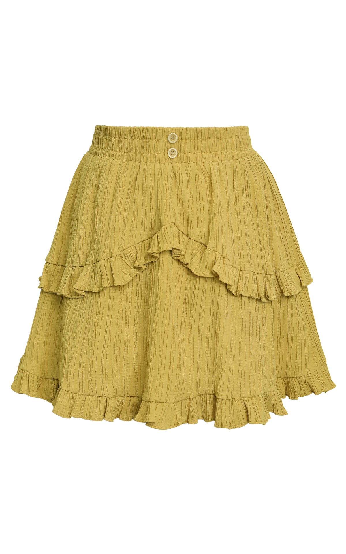 BYINNS Women’s Summer High Waisted Mini Skirt - A Line Smocked Waist Ruffle Flowy Skater Short Trendy Casual Vacation Skirts