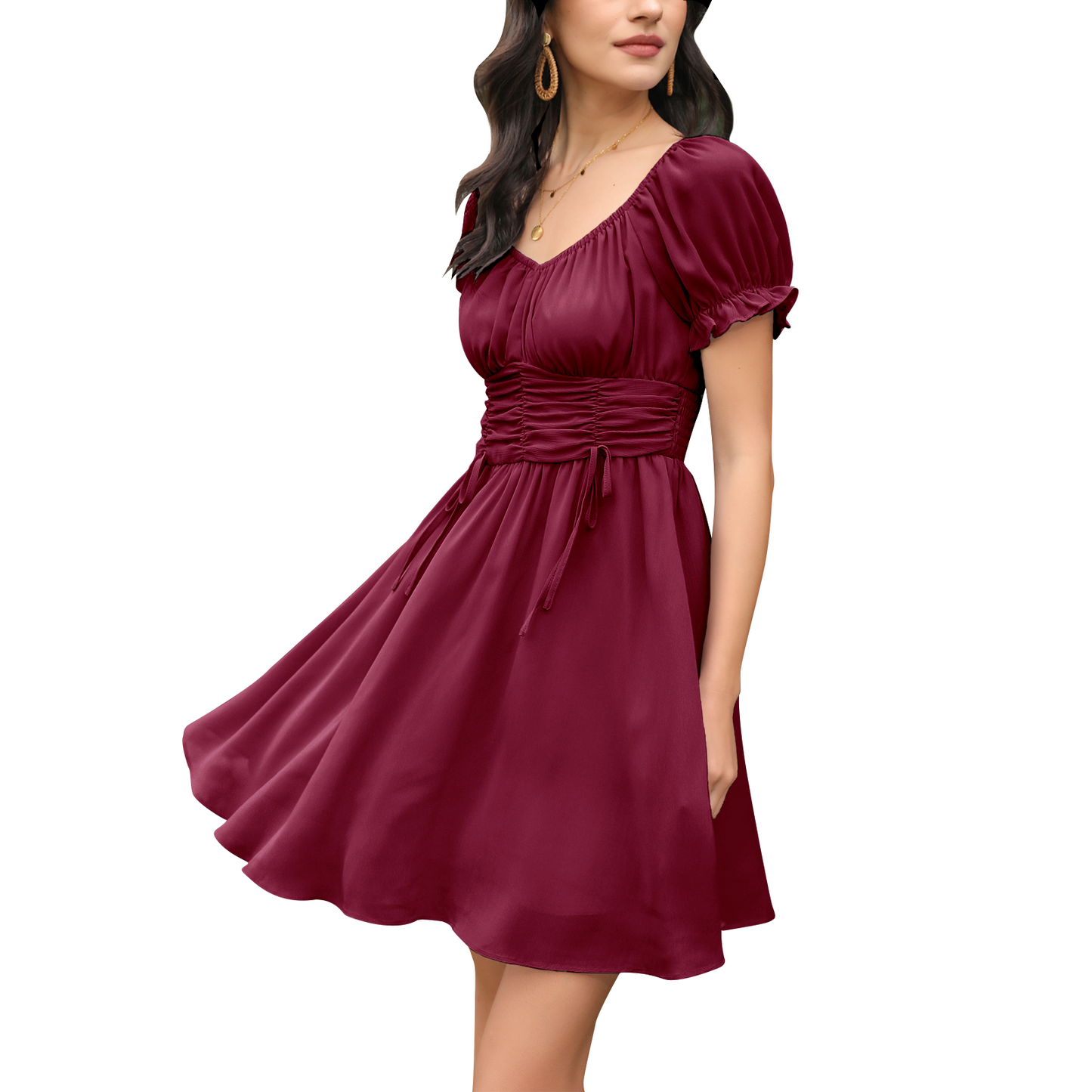Ruched Ruffle Dress Off shoulder Sexy Summer Dress