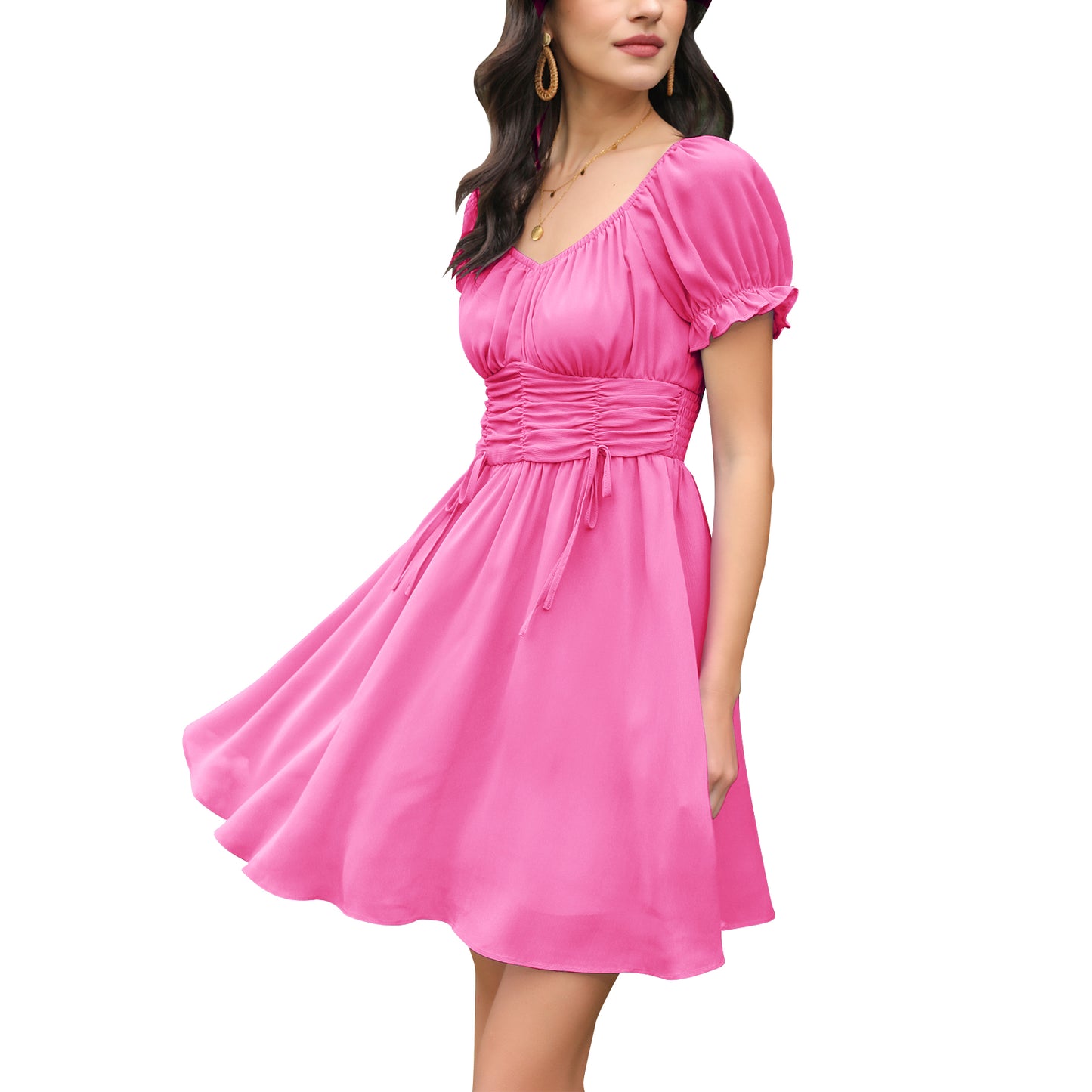 Ruched Ruffle Dress Off shoulder Sexy Summer Dress