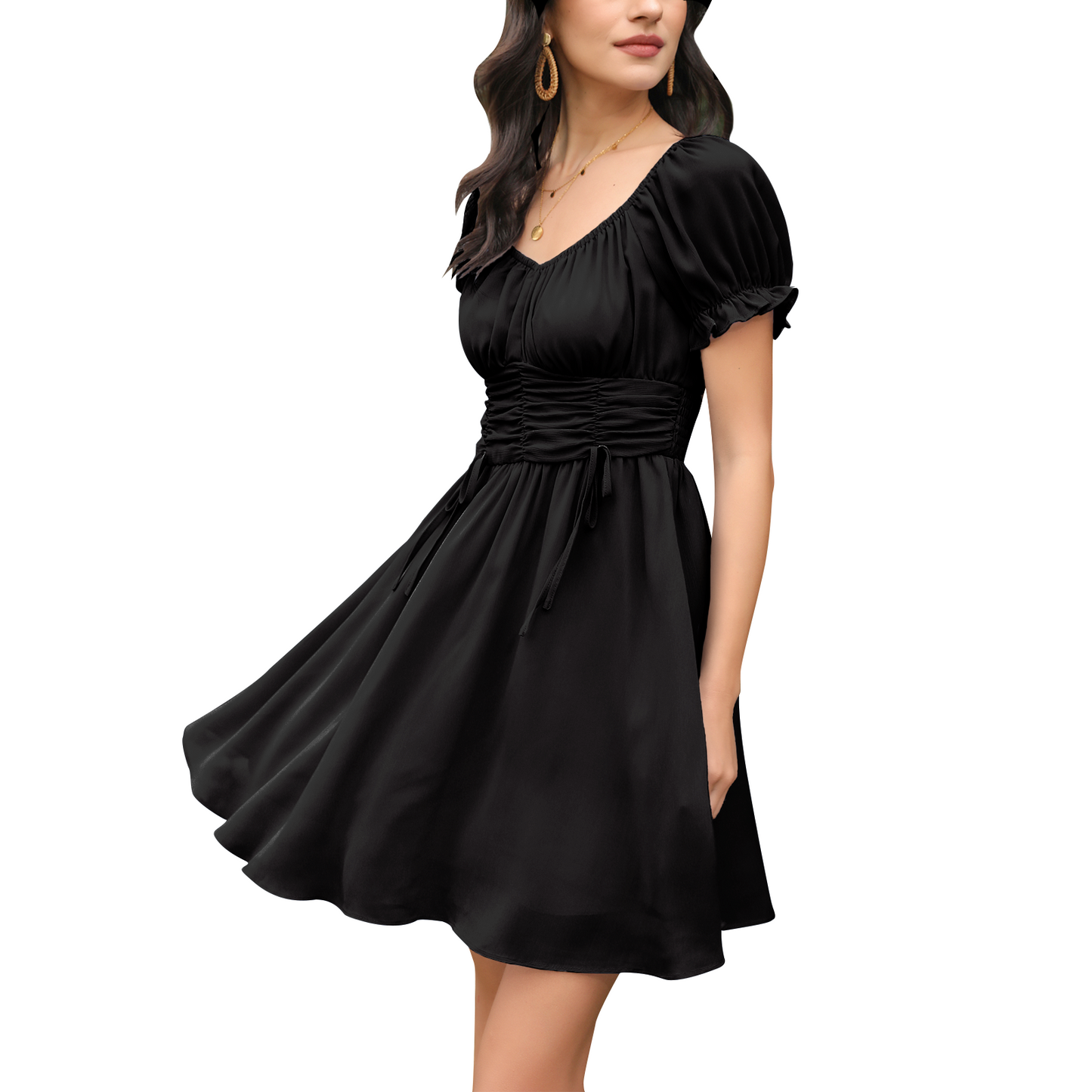 Ruched Ruffle Dress Off shoulder Sexy Summer Dress
