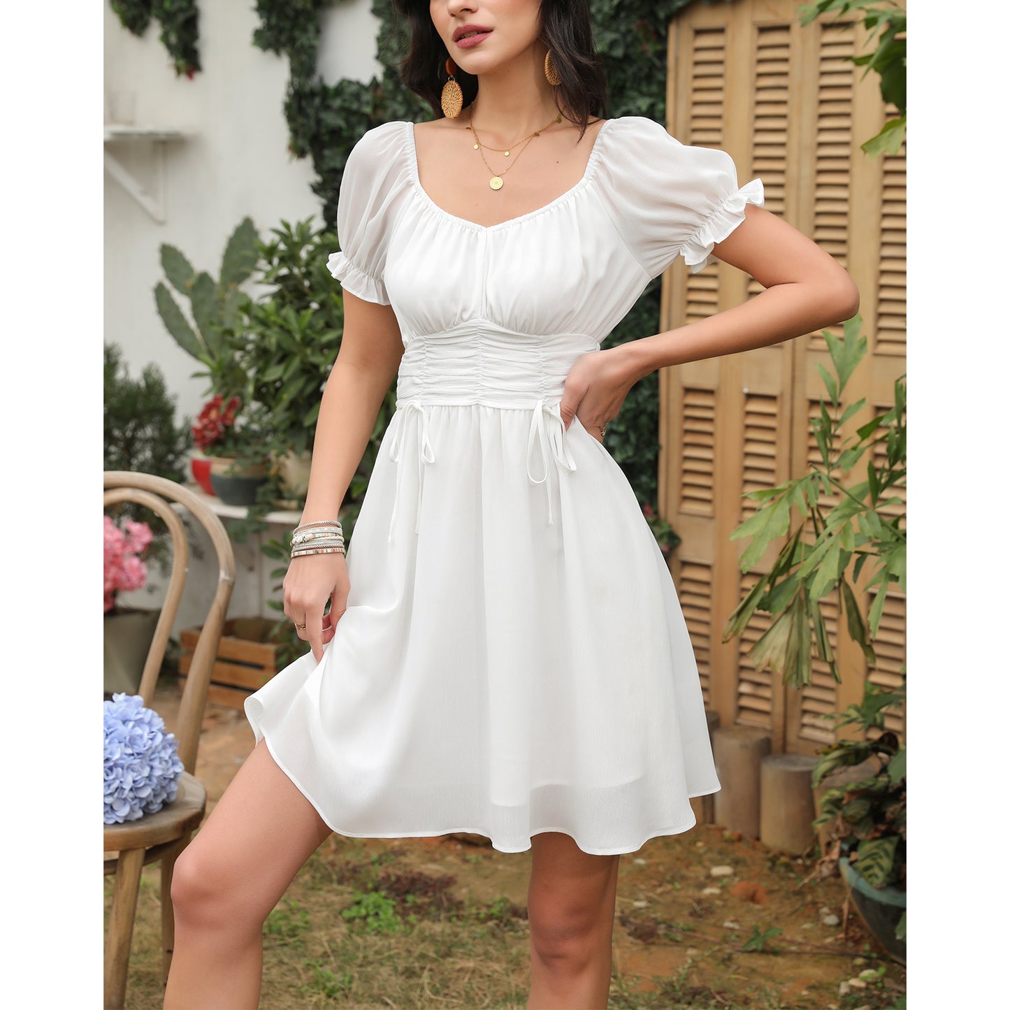 Ruched Ruffle Dress Off shoulder Sexy Summer Dress
