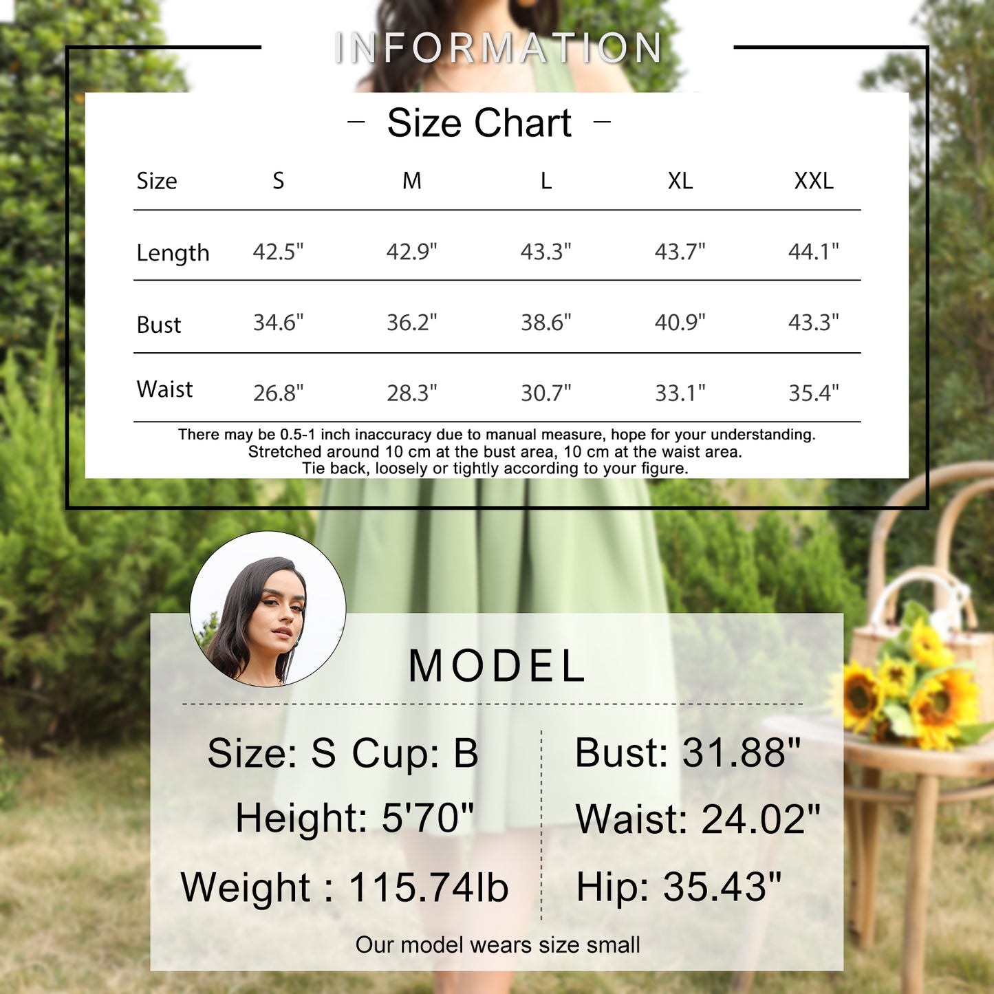 Exlura Women’s Sleeveless Square Neck Backless Midi Dress Smocked Strappy Criss Cross Tie Back Elegant Dress