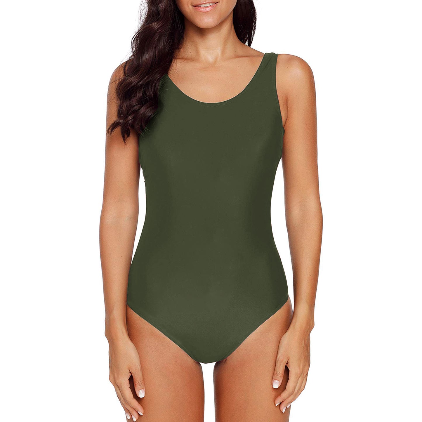 Exlura Women's Crisscross One Piece Swimsuit Athletic Training Swimwear Vintage Bathing Suit