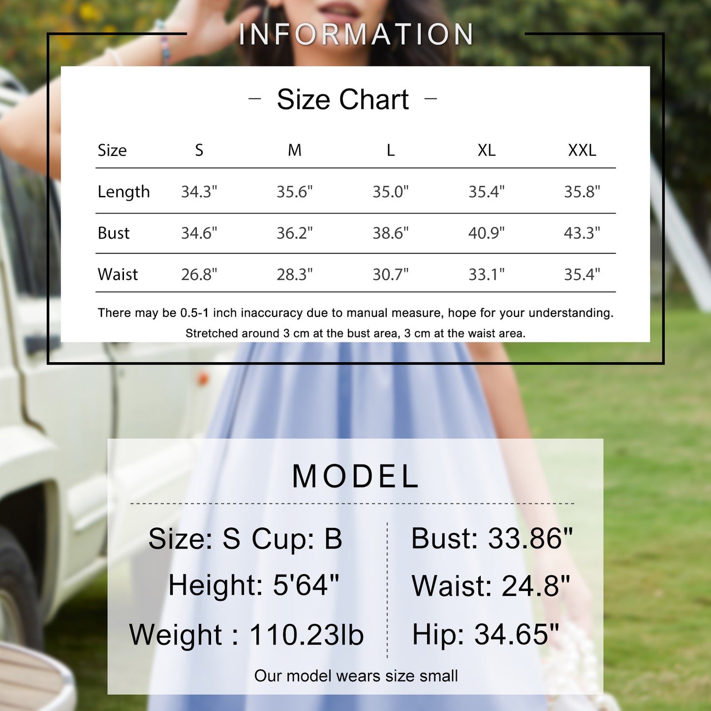 High Waist A-Line Smocked Back Zipper Mini Dress