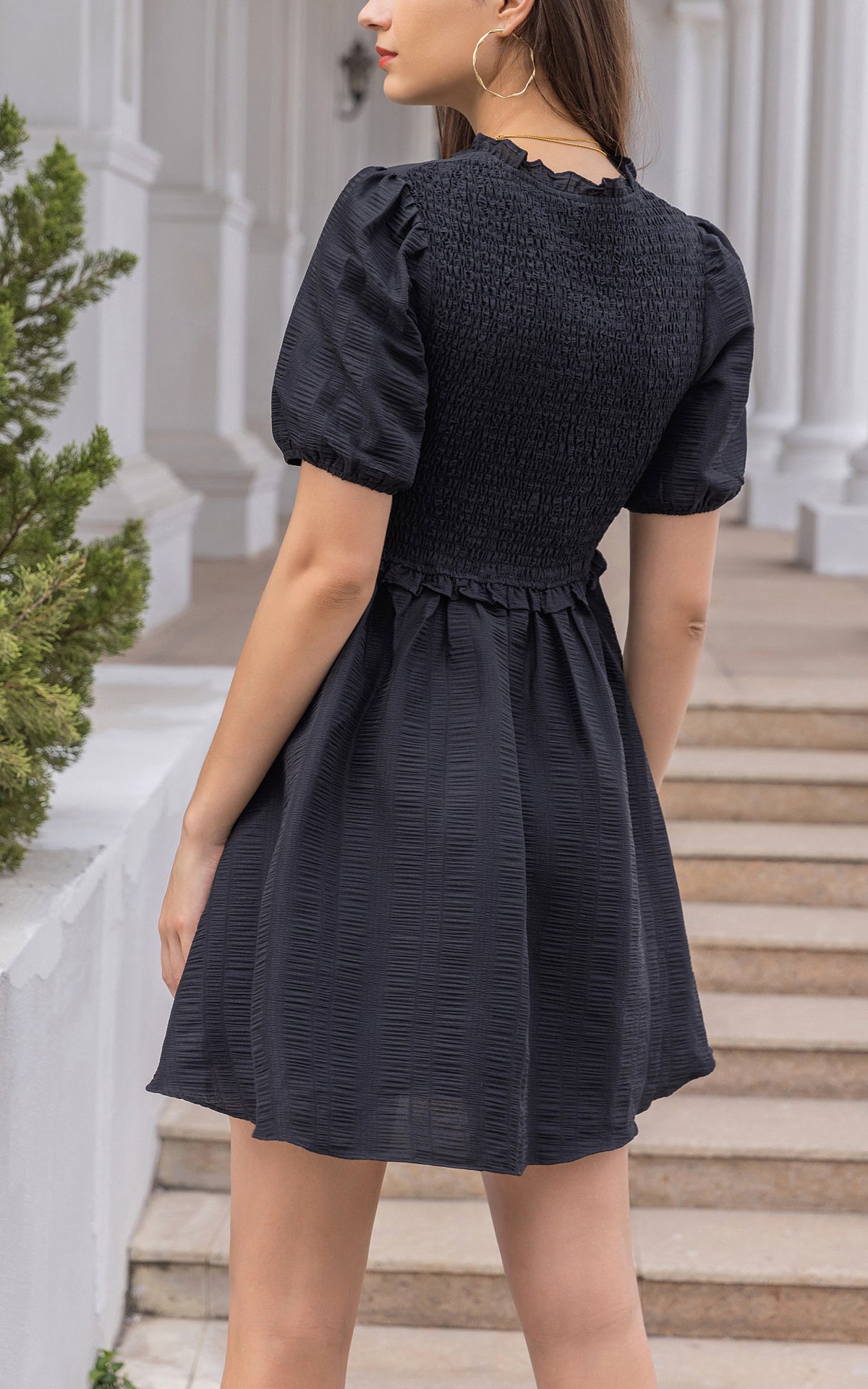 Summer Flowy Mini Dress - A Line Babydoll Party Dress