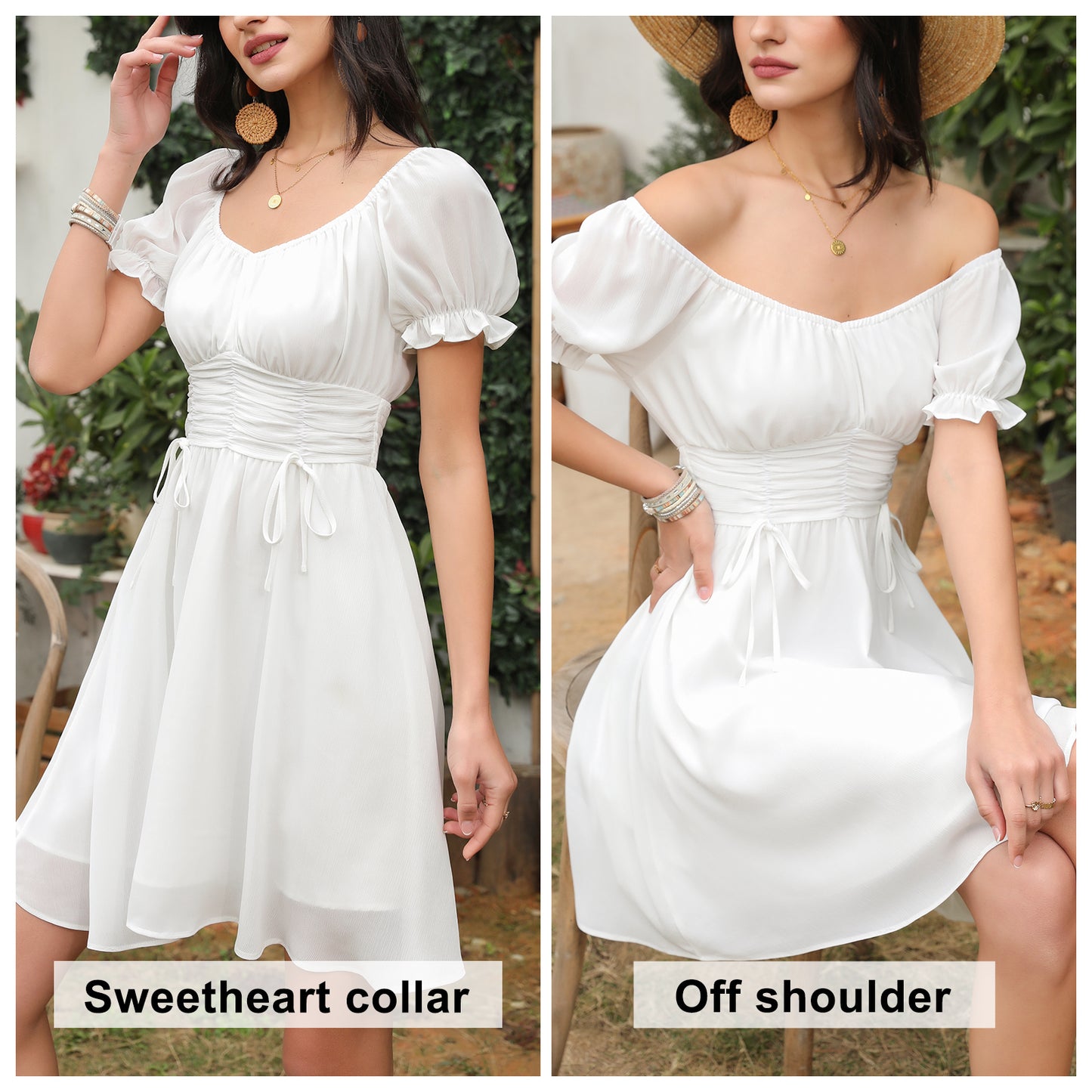 Ruched Ruffle Dress Off shoulder Sexy Summer Dress