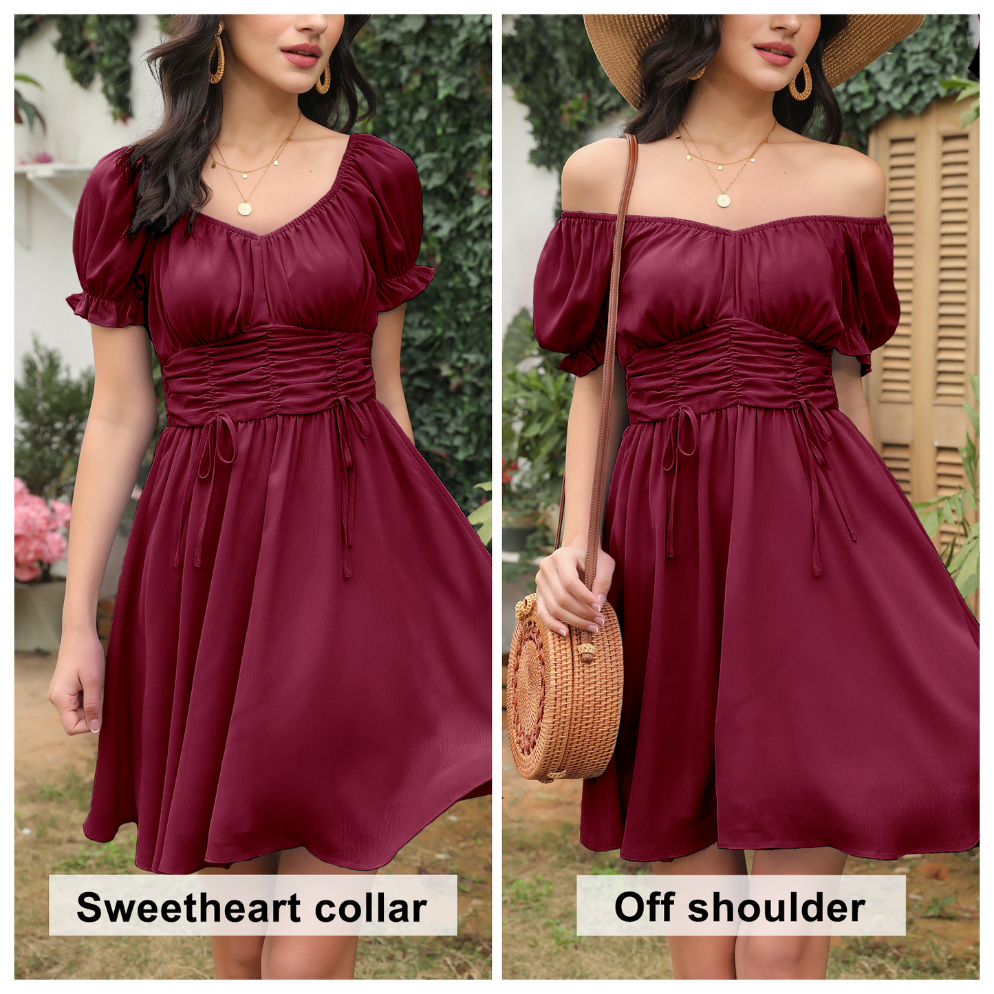 Ruched Ruffle Dress Off shoulder Sexy Summer Dress