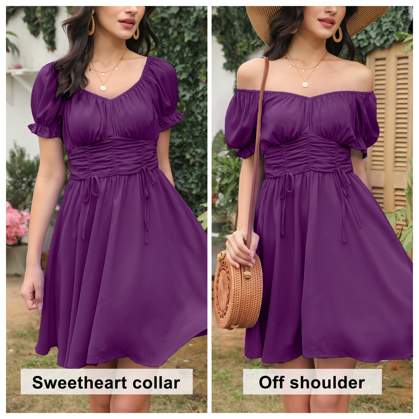 Ruched Ruffle Dress Off shoulder Sexy Summer Dress