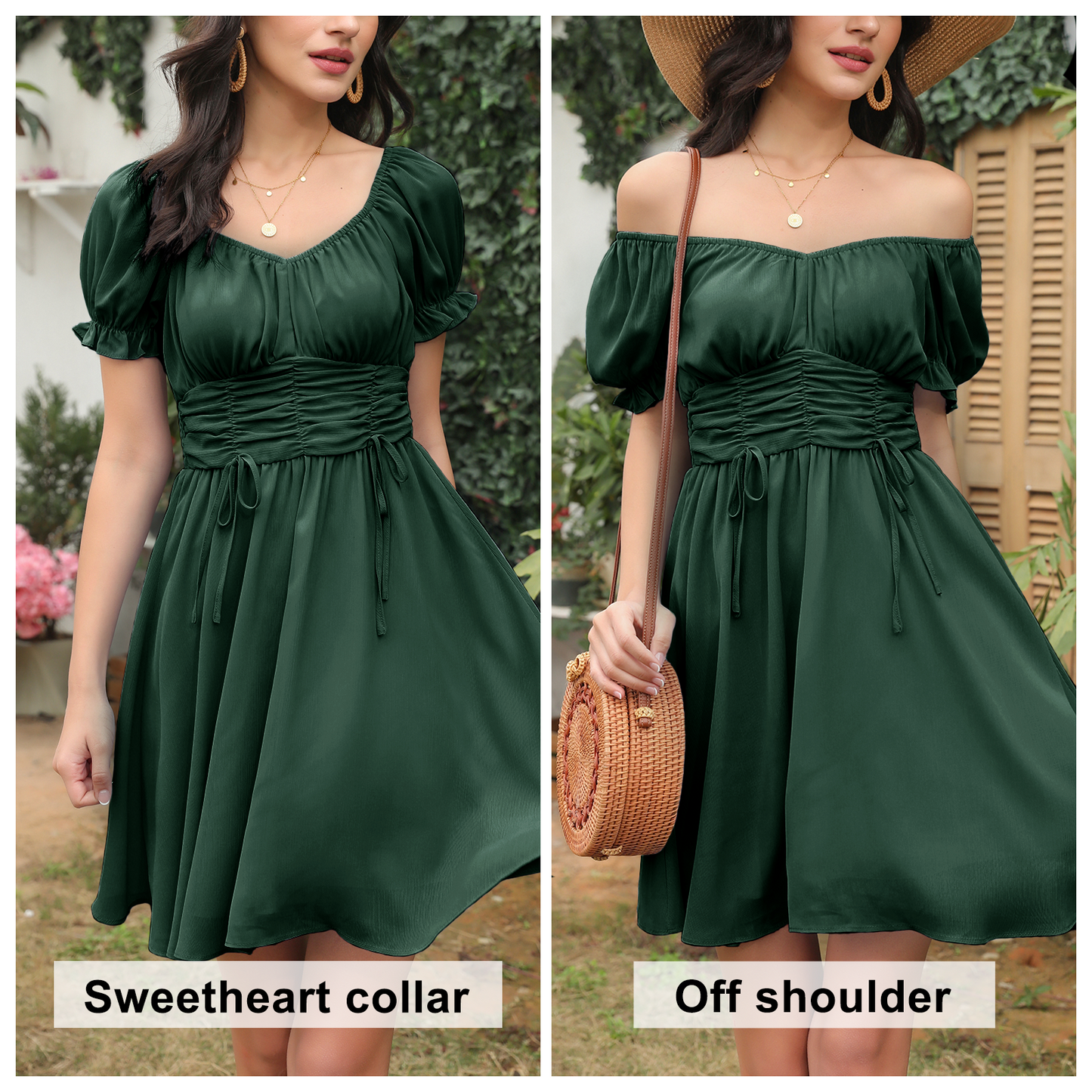 Ruched Ruffle Dress Off shoulder Sexy Summer Dress