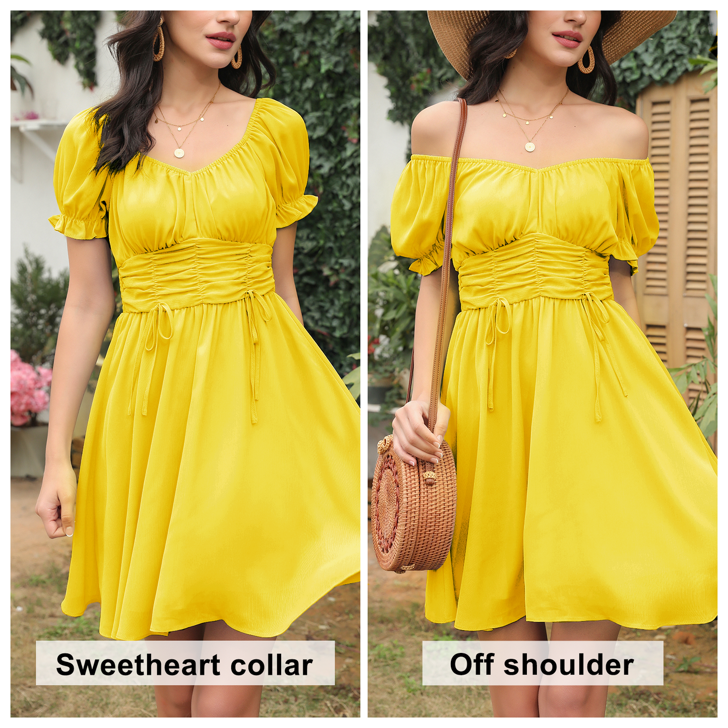 Ruched Ruffle Dress Off shoulder Sexy Summer Dress