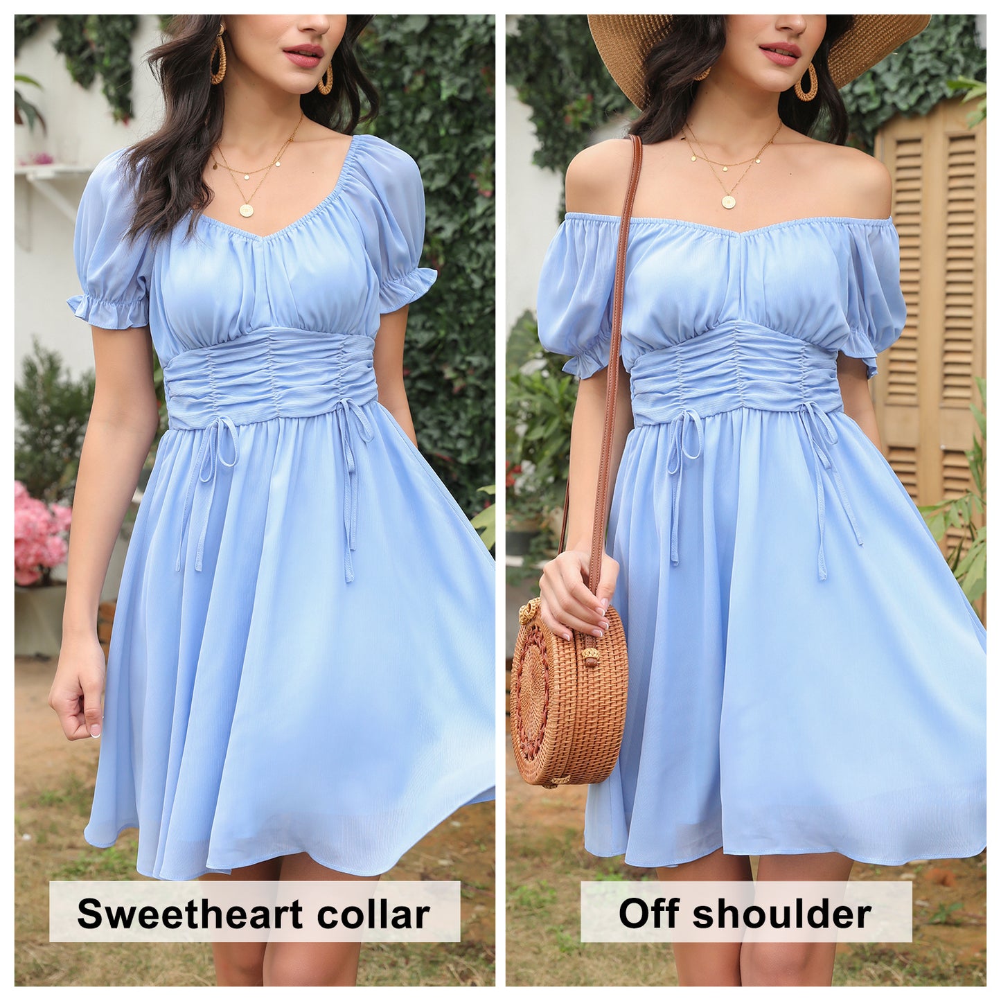 Ruched Ruffle Dress Off shoulder Sexy Summer Dress