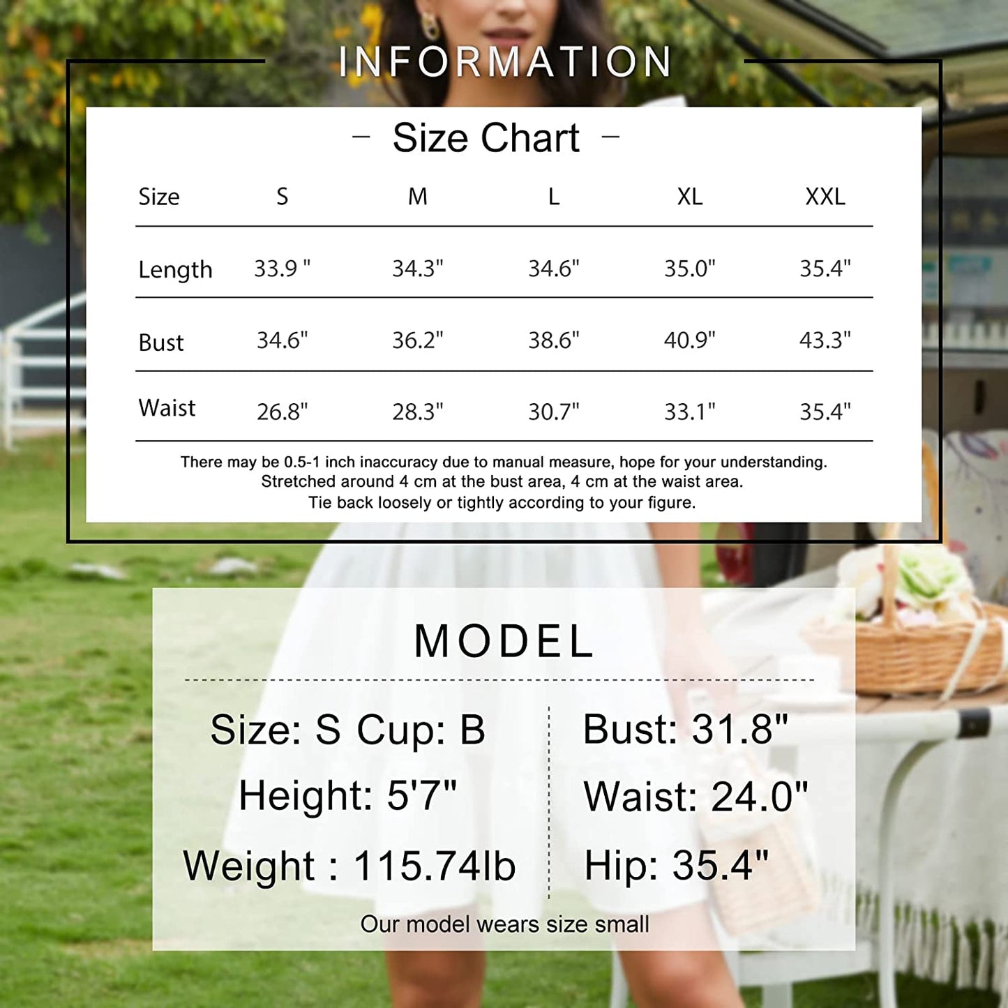 EXLURA Women's Square Neck Tie Back Ruffle Strappy Ruched Short Mini Dress Smocked Backless Tank Sleeveless Sundress Dress