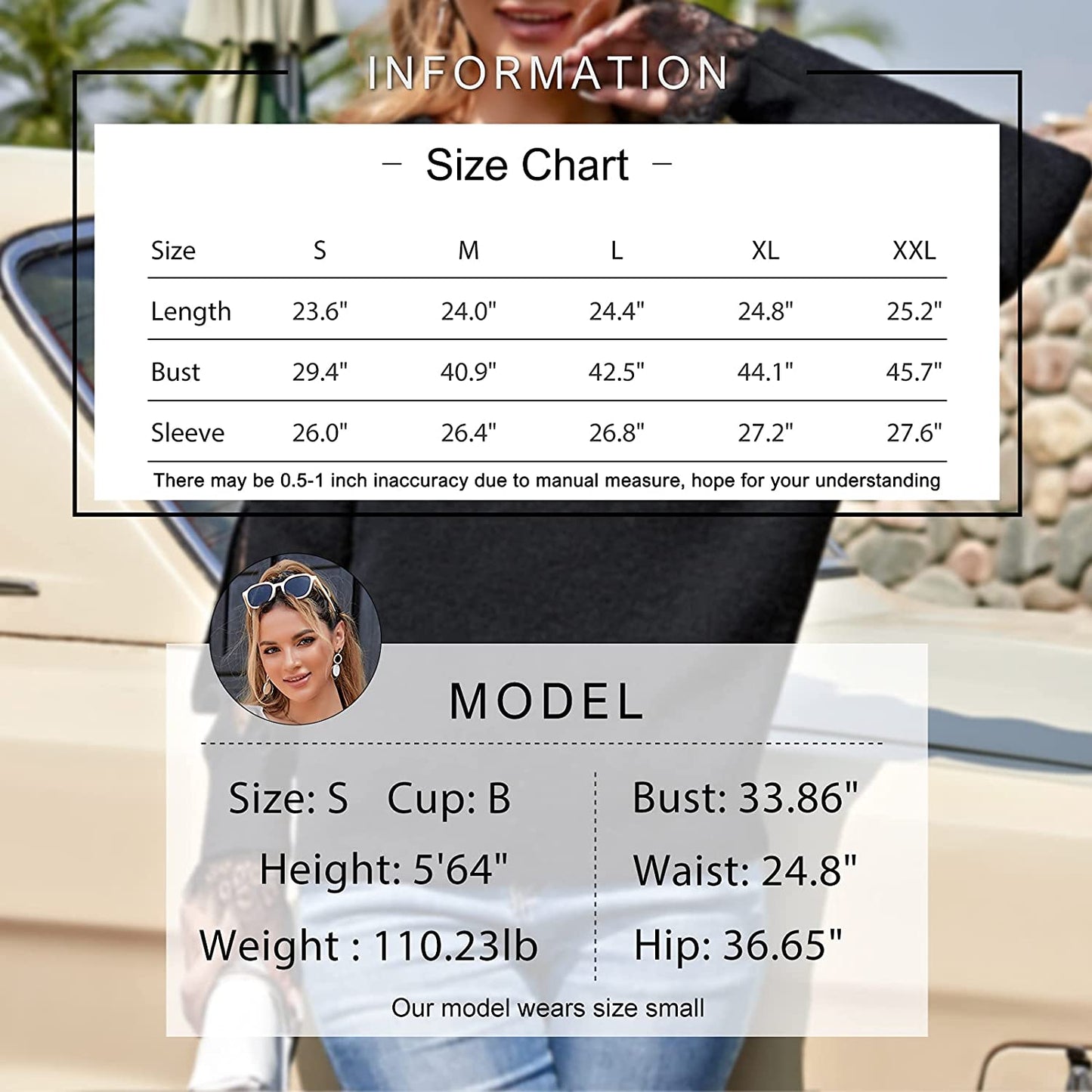 EXLURA Women's Long Sleeve Sweater Cold Shoulder Round Neck Lace Patchwork Tops Chunky Casual Pullover Sweater