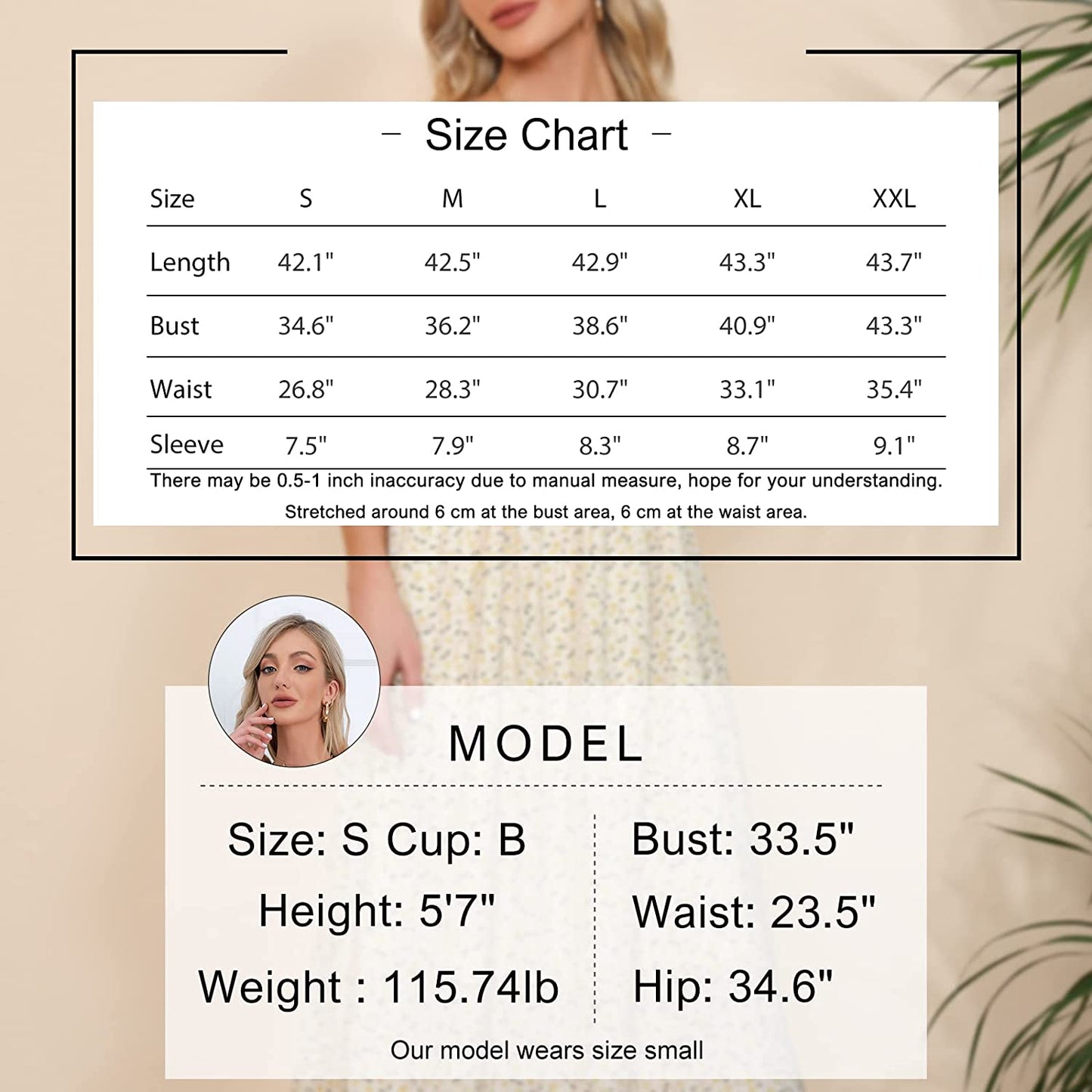 EXLURA Womens Square Neck Dress Puff Short Sleeve High Waist Smocked Ruffle Floral Sweetheart Neckline A-line Midi Dress