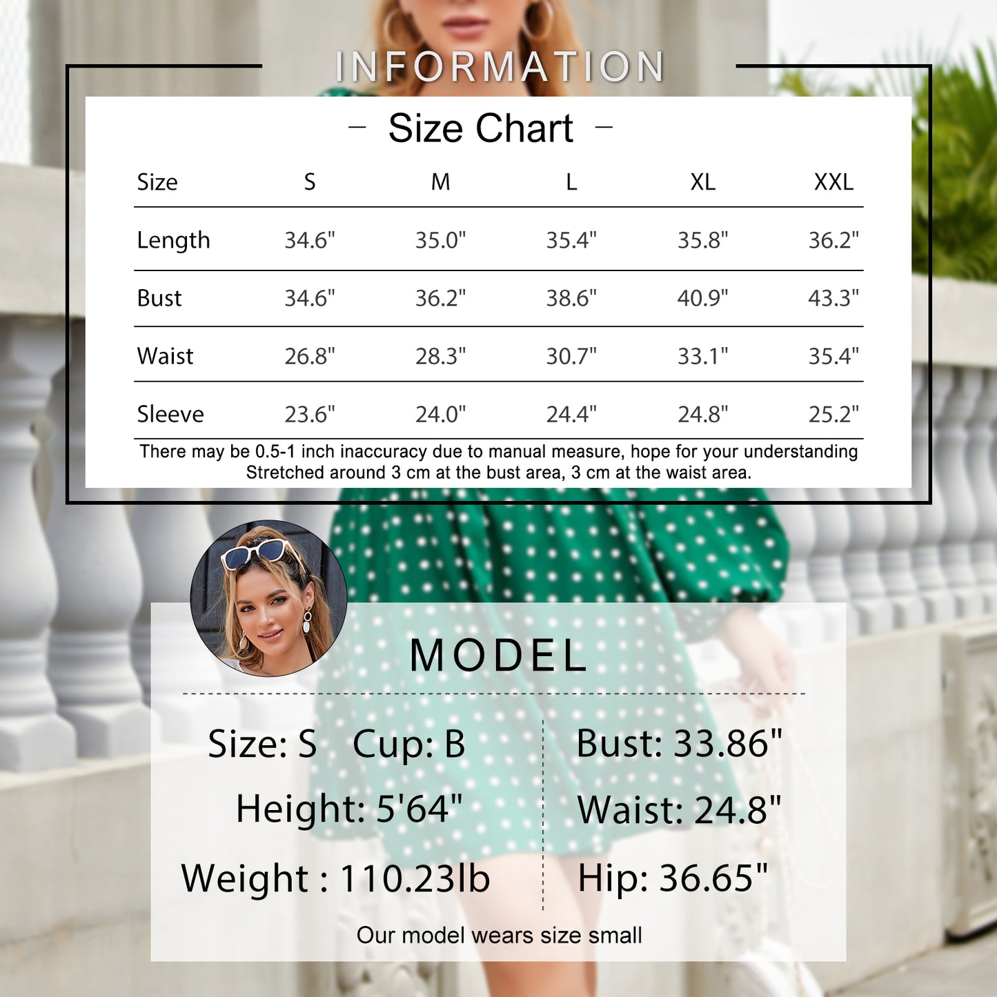 EXLURA Women's Polka Dot Off Shoulder Ruffled Chiffon Mini Dress Long Lantern Sleeve A-line Dresses Deep V-Neck Casual Dress