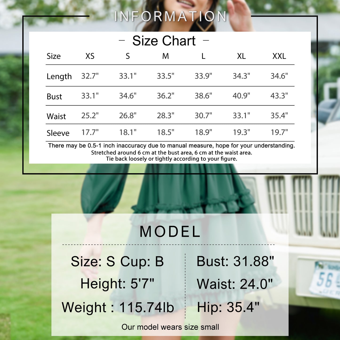 EXLURA Women's Short Mini Dress Square Neck A Line Long Sleeve Dress Tiered Ruffle Boho Wedding Guest Dress