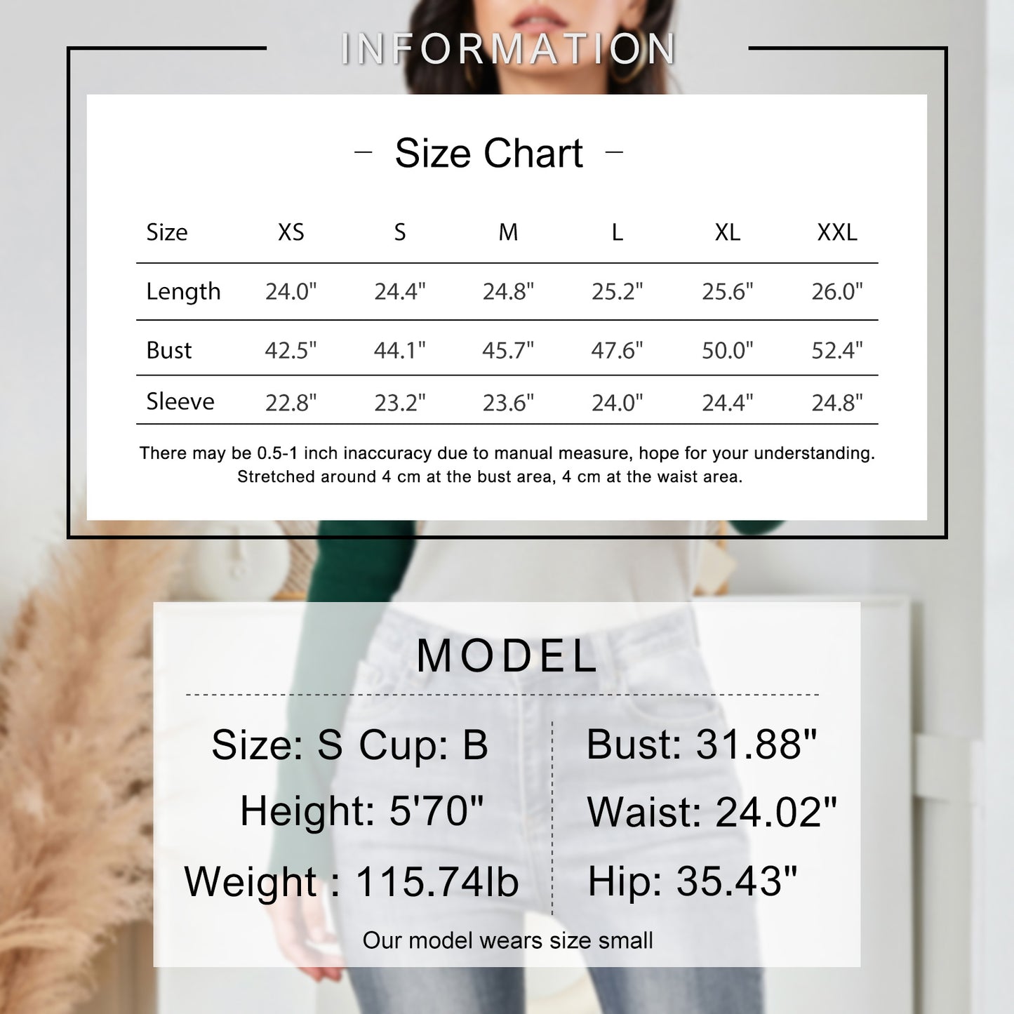 EXLURA Women’s Color Block Pullover Sweater Mock Neck Slim Fitted Long Sleeve Turtleneck Casual Trendy Tops Jumpers