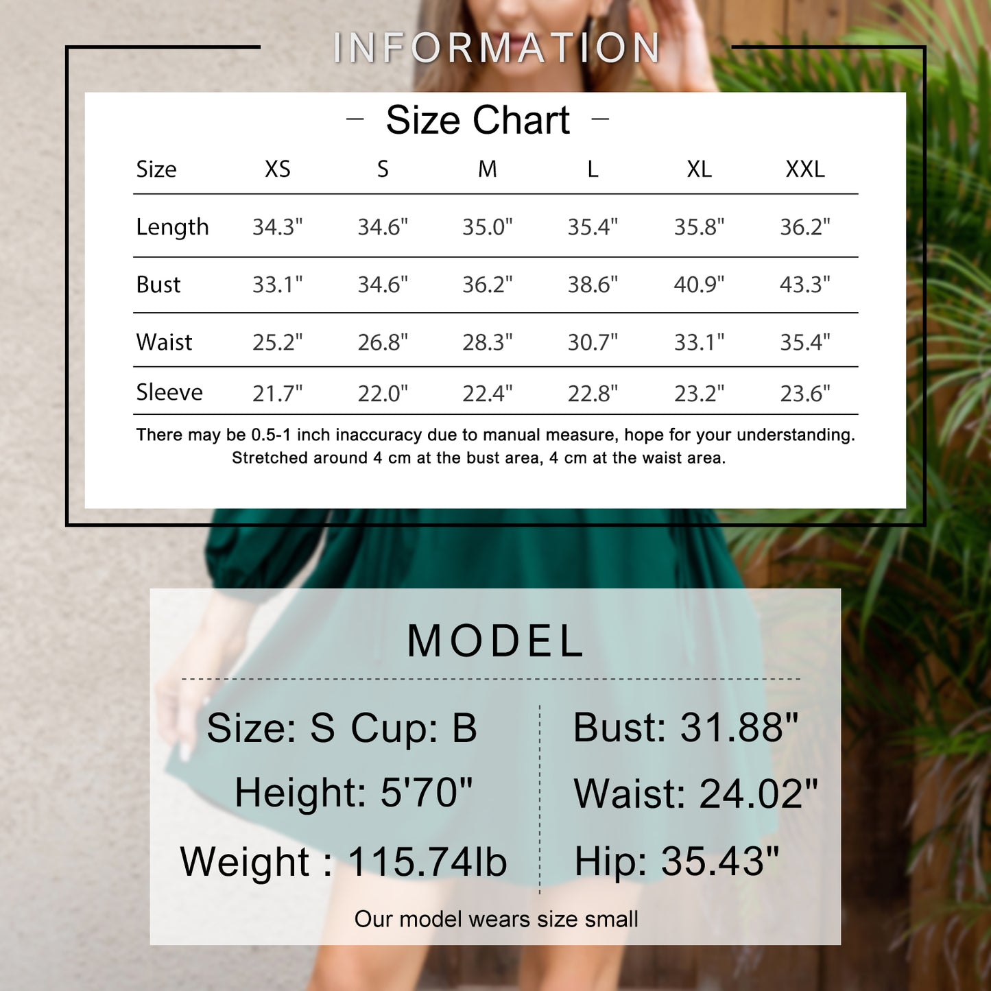 Exlura Women’s Casual Mini Dress with Pockets Square Neck Long Puff Sleeve Dress Empire Waist Boho Wedding Guest Dress