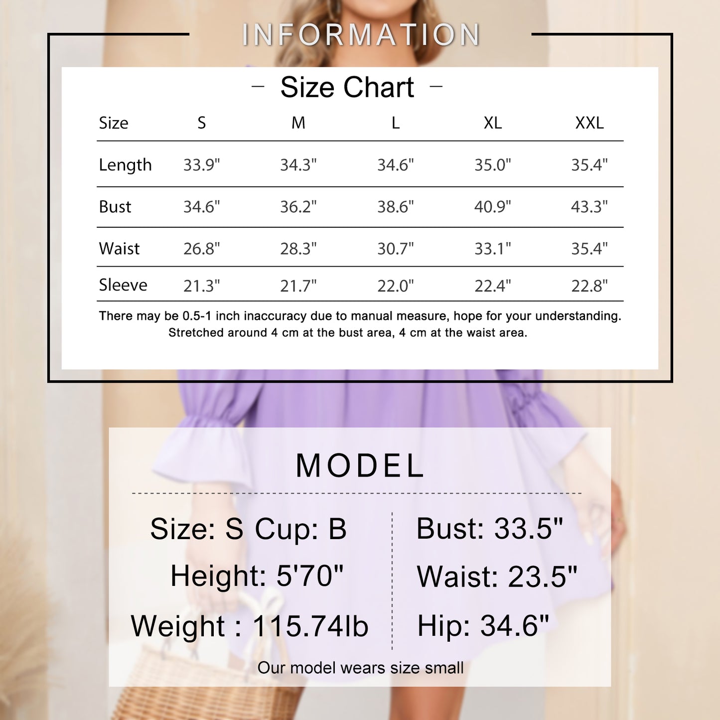 Exlura Women’s Bridal Shower Wedding Guest Dress Square Neck Long Sleeve Ruffle Dress Backless Tie Back Swing Dress Mini Short Dresses