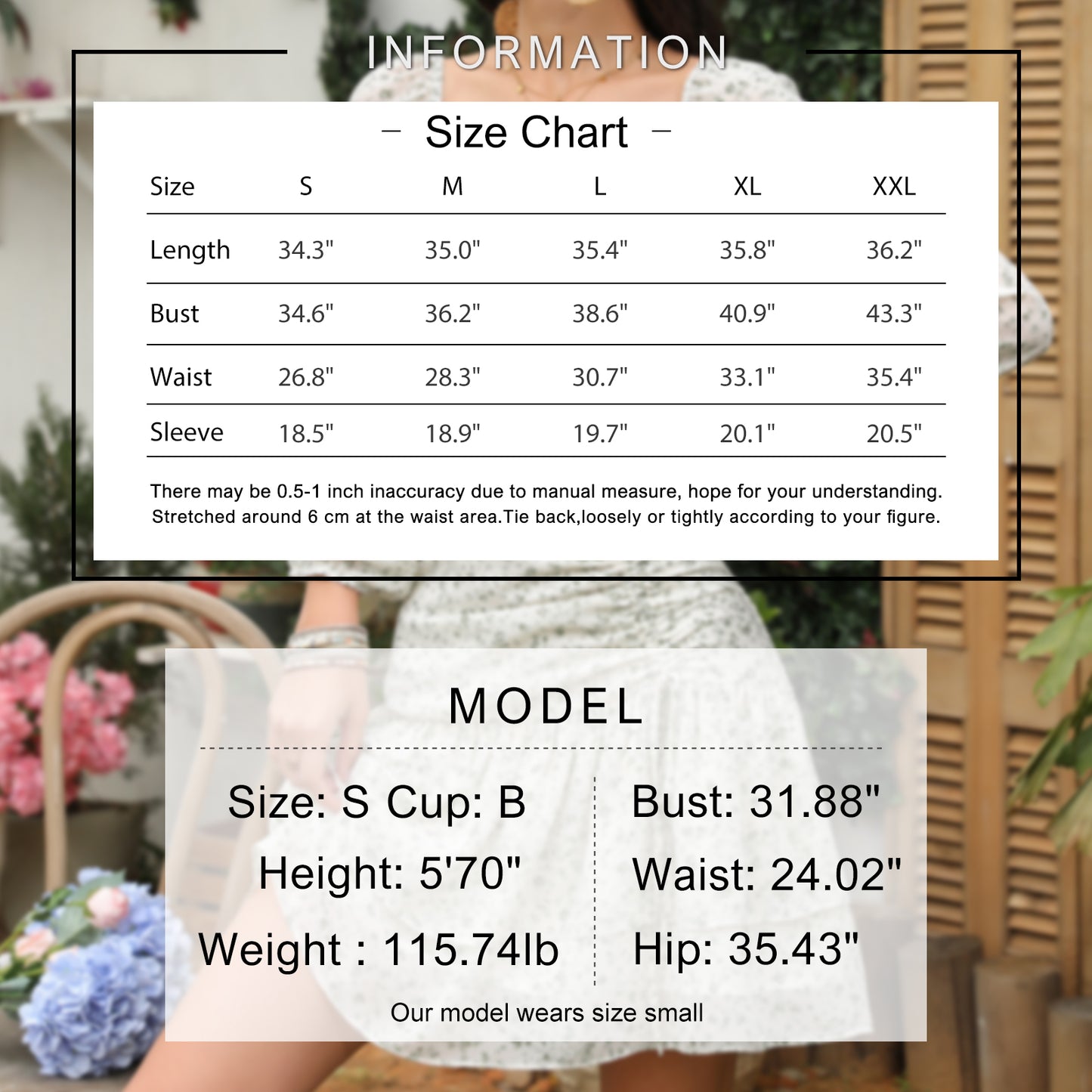 Exlura Women’s Off Shoulder Ruched Floral Ruffle Dress Square Neck Backless Smocked 3/4 Puff Sleeve Mini Dress