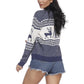 Unisex Patterns Reindeer Ugly Christmas Pullover Sweater - Exlura