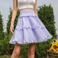Exlura Women’s High Waist Tiered Ruffle Short Skirt Smocked Layered Elastic Waist A-Line Mini Skirt