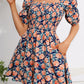 Summer Floral Mini Dress - Square Neck Short Puff Sleeve