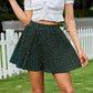 Exlura Women’s Pleated Short Mini Skirt High Waist A-Line Ruffle Flowy Skort Preppy Skater Tennis Skirt