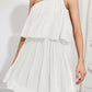 Summer Mini Sundress - One Shoulder Spaghetti Strap Tiered