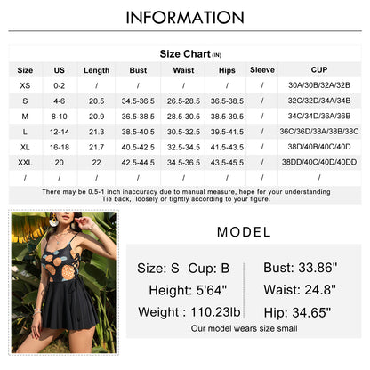 Byinns Women’s Two Piece Sleeveless Lace Up Swimsuit Swim Dress Strappy Printed Vintage Bathing Suit Tankini Red