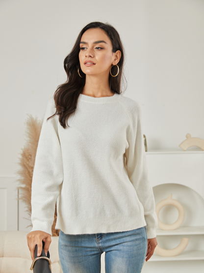 Exlura Womens Tie Back Backless Patchwork Lace Top Round Neck Long Sleeve Knit Pullover Sweater Sexy Casual Trendy Tops