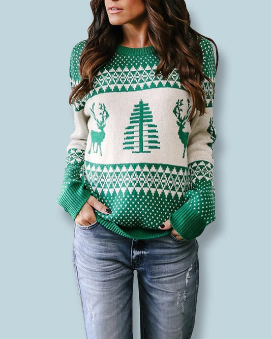 Exlura Unisex Patterns Reindeer Ugly Christmas Sweater