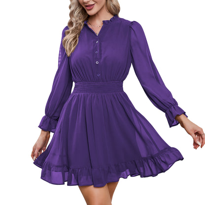 EXLURA Women's Wrap Bodycon Mini Dress Drawstring V Neck Long Lantern Sleeve Ruched Knit Sexy Bandage Cocktail Party Dresses