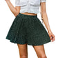 Exlura Women’s Pleated Short Mini Skirt High Waist A-Line Ruffle Flowy Skort Preppy Skater Tennis Skirt