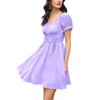 Ruched Ruffle Dress Off shoulder Sexy Summer Dress