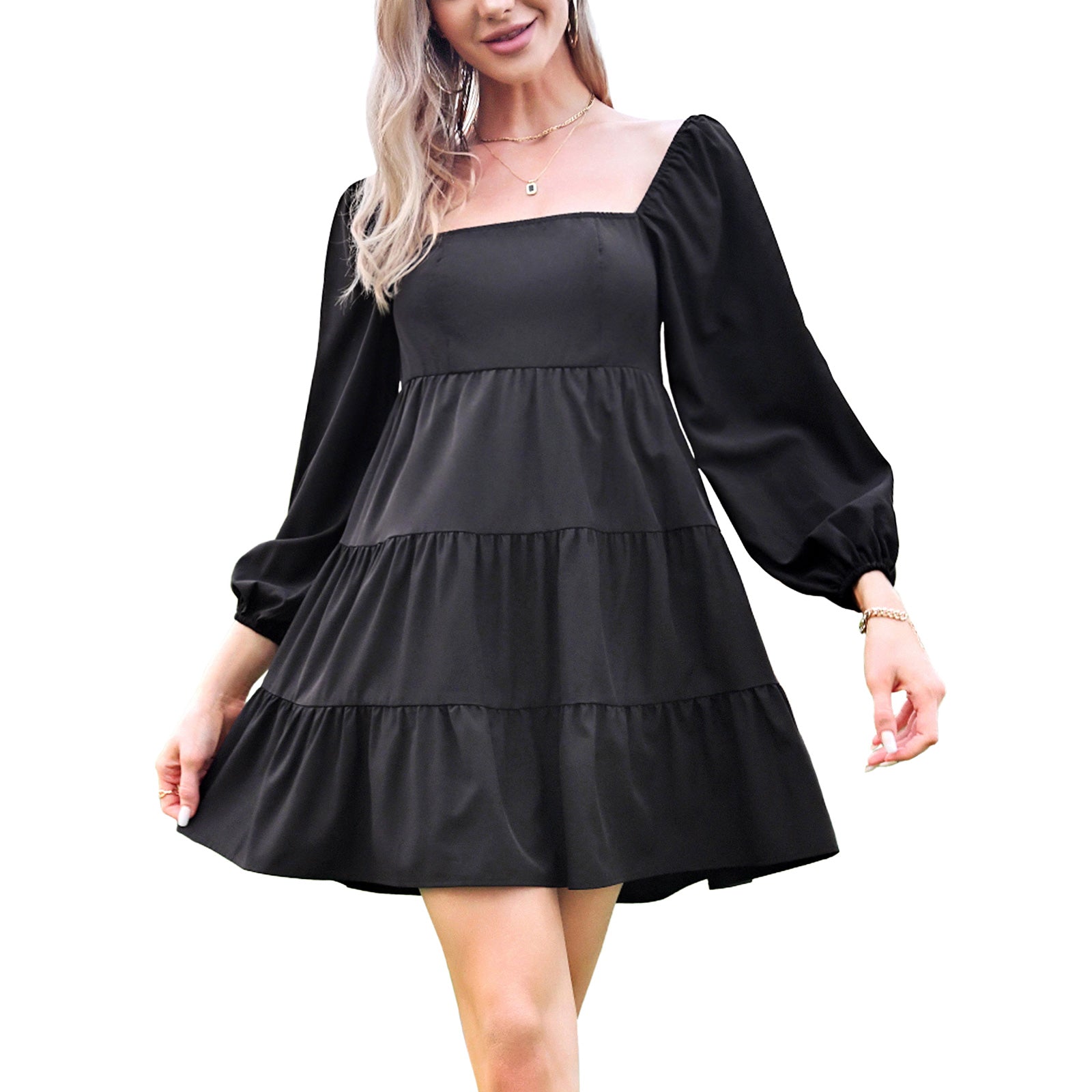 Square neck empire waist on sale dress