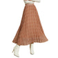 EXLURA Women's Floral Printed Chiffon Elastic High Waist Pleated Long Maxi Skirt