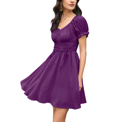 Ruched Ruffle Dress Off shoulder Sexy Summer Dress
