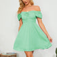 Mini Dress Ditsy Floral Smocked High Waist Puff Short Dress