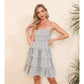 Exlura Women’s Square Neck Sleeveless Cami Ruffle Dress Spaghetti Strap Tie Back Floral Backless Tiered Midi Dress