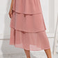 Layered A-Line Ruffle Flowy Swiss Dot Trendy Skirts
