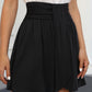 Front waist horizontal pleated half skirt
