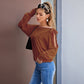 Tie Knot One Shoulder Blouse Batwing Sleeve Elegant Loose Fit Tops