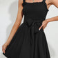 Summer Smocked Mini Sundresses - Belted Sleeveless