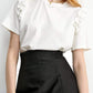 Casual T Shirt - Round Neck Ruffle Short Sleeve