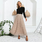 EXLURA Women's Floral Printed Chiffon Elastic High Waist Pleated Long Maxi Skirt