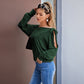 Tie Knot One Shoulder Blouse Batwing Sleeve Elegant Loose Fit Tops