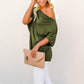 Off Shoulder Batwing Sleeve Ribbed Shirt Loose Tops