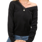 Byinns Women's Lace Patchwork V Neck Pullover Sweaters Long Sleeve Chunky Sweater Casual Trendy Jumpers Tops